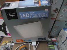 Verve Design - White Frosted 33cm Flush Light " Ashton" - Unchecked & Boxed.