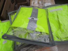 3x Unbranded - Hi-Vis Green Work Trousers - Size Medium - Unused & Packaged.