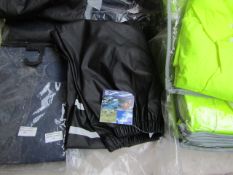 Adventure Line - Pvc Over Trousers Black With Hi-Vis Stripe - Size 140/146 - Unused & Packaged.