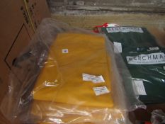 2x PVC Work Trousers - Light Yellow Mustard - Size XL - Unused & Packaged.