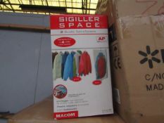 4x Sigiller Space - Box of 2 Clear Hanging Wardrobe Vaccum Storage bags - RRP £14.99 - Unchecked &