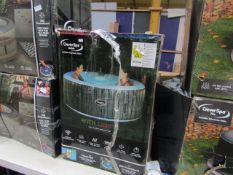 CleverSpa - Waikiki 4 Person Inflatable Hot-Tub With LED Lights & CleverLink App - 800 Litre / Ashen