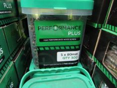 1x Box of Performance Plus High Performance Wood Screw - 5x80mm - 300 Per Pack