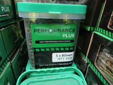 1x Box of Performance Plus High Performance Wood Screw - 5x80mm - 300 Per Pack