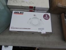 Arlec - White Adjustable GU10 Downlight (3 Pack) - Unchecked & Boxed.