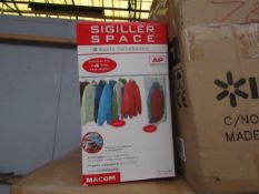 4x Sigiller Space - Box of 2 Clear Hanging Wardrobe Vaccum Storage bags - RRP £14.99 - Unchecked &