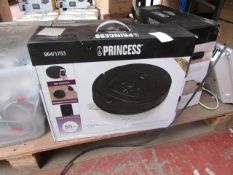 Princess robot vacuum cleaner, vendor suggests tested working and boxed.