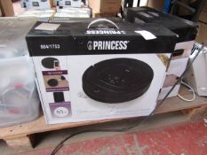 Princess robot vacuum cleaner, vendor suggests tested working and boxed.