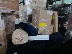 Mixed pallet of Made.com customer returns to include 4 items of stock with a total RRP of