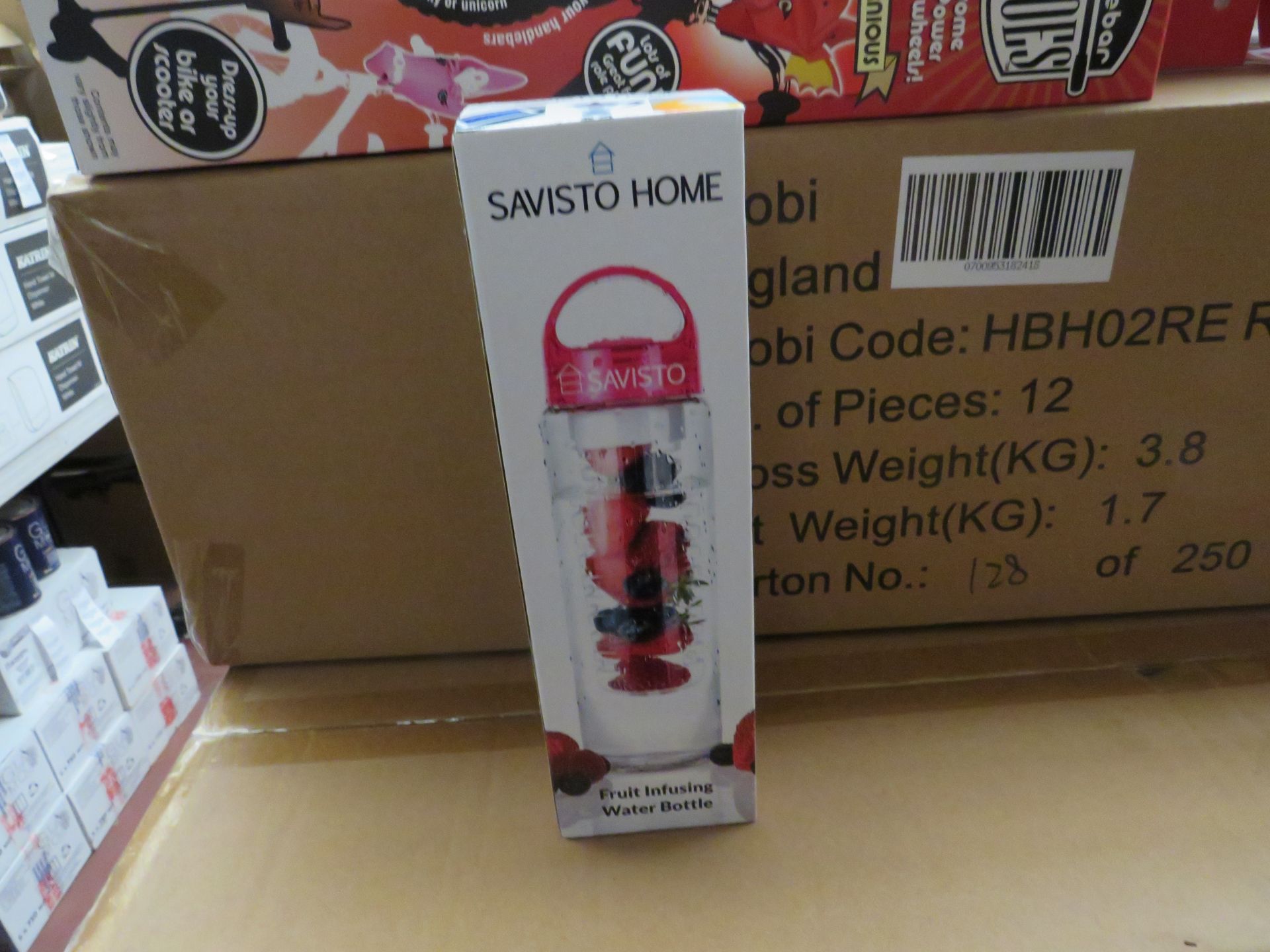 Savisto Home - Fruit Infusing Water Bottle - Unchecked & Boxed.