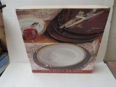 Set of 4 gloss black wooden dinner table charger under plates - new & boxed - RRP £29.99