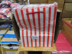 2x Packs of 10 Medium White And Red Stripe Carrier Bag with Rope Handle - New & Packaged.