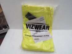 Vizwear hi vis yellow trousers, size XL, new and packaged.