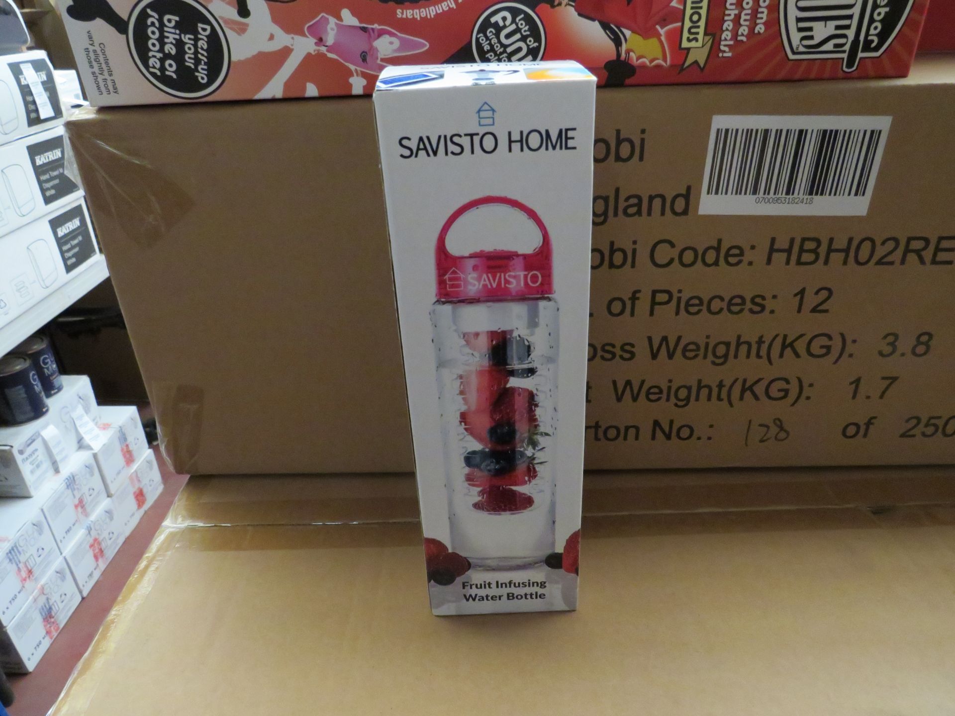 Savisto Home - Fruit Infusing Water Bottle - Unchecked & Boxed.