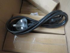 10x 3 pin power cables, new and boxed.