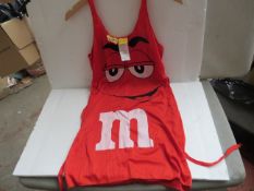 2x M&M Red 1 piece tank dress - size 4-10 - new & packaged.