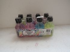 Box of 3 Packs of Hobbycraft - 4 Piece Shimmer Paint Set - 150ml - (Colours Assorted) - New &