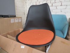 | 1X | MADE.COM THELMA OFFICE CHAIR| BLACK AND ORANGE | UNCHECKED & BOXED | RRP £- |