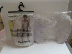 1x Underwraps heavenly fancy dress & angel wings - size small - new & packaged.