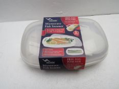 2x Microwise microwave fish steamer - new & packaged.