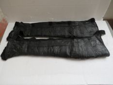 1x pair of black leather motorbike wind / winter leg protector - new & packaged - RRP £37.99.