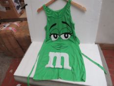 2x M&M Green 1 piece tank dress - size 13-16 - new & packaged.