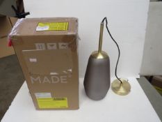 1 x Made.com Corben Bathroom Pendant Light Frosted Glass RRP £59 SKU MAD-AP-BLTCOR002SMK-UK TOTAL