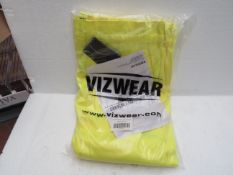 Vizwear hi vis yellow trousers, size XL, new and packaged.