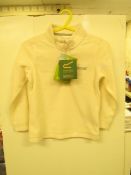 1X REGATTA FLEECE JACKET, CREAM/WHITE, SIZE 4-5, NEW WITH TAGS.