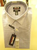 Kirkland Signature Custom Fit Shirt - Blue Chequered - 16" Collar x 34/35 -