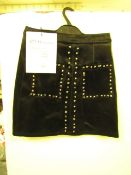 1X MOGULAND WOMENS BLACK STUDDED SKIRT, SIZE S, NEW WITH TAG.