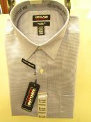 Kirkland Signature Custom Fit Shirt - Blue Chequered - 15.5" Collar x 32/33 -