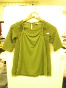 1X FADED GLORY, WOMENS GREEN TOP, SIZE M 7-8, LOOKS NEW WITHOUT TAGS.