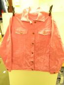 Womens Denim Jacket - Size 12 - Pink - looks unworn.