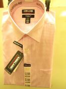 Kirkland Signature Custom Fit Shirt - Pink Chequered - 16.5" Collar x 34/35 -