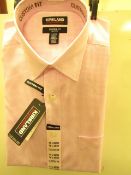 Kirkland Signature Custom Fit Shirt - Pink Chequered - 15" Collar x 34/35 -