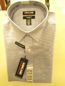 Kirkland Signature Custom Fit Shirt - Blue Chequered - 16" Collar x 32/33 -