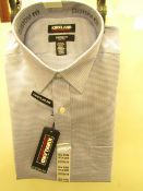 Kirkland Signature Custom Fit Shirt - Blue Chequered - 16" Collar x 34/35 -