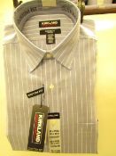 Kirkland Signature Custom Fit Shirt - Blue Stripes - 16..5" Collar x 32/33