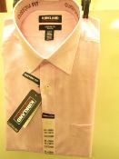 Kirkland Signature Custom Fit Shirt - Pink Chequered - 15.5" Collar x 34/35 -
