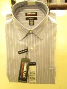 Kirkland Signature Custom Fit Shirt - Blue Stripes - 16" Collar x 34/35