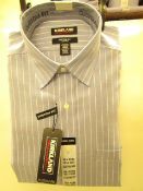 Kirkland Signature Custom Fit Shirt - Blue Stripes - 15.5" Collar x 34/35