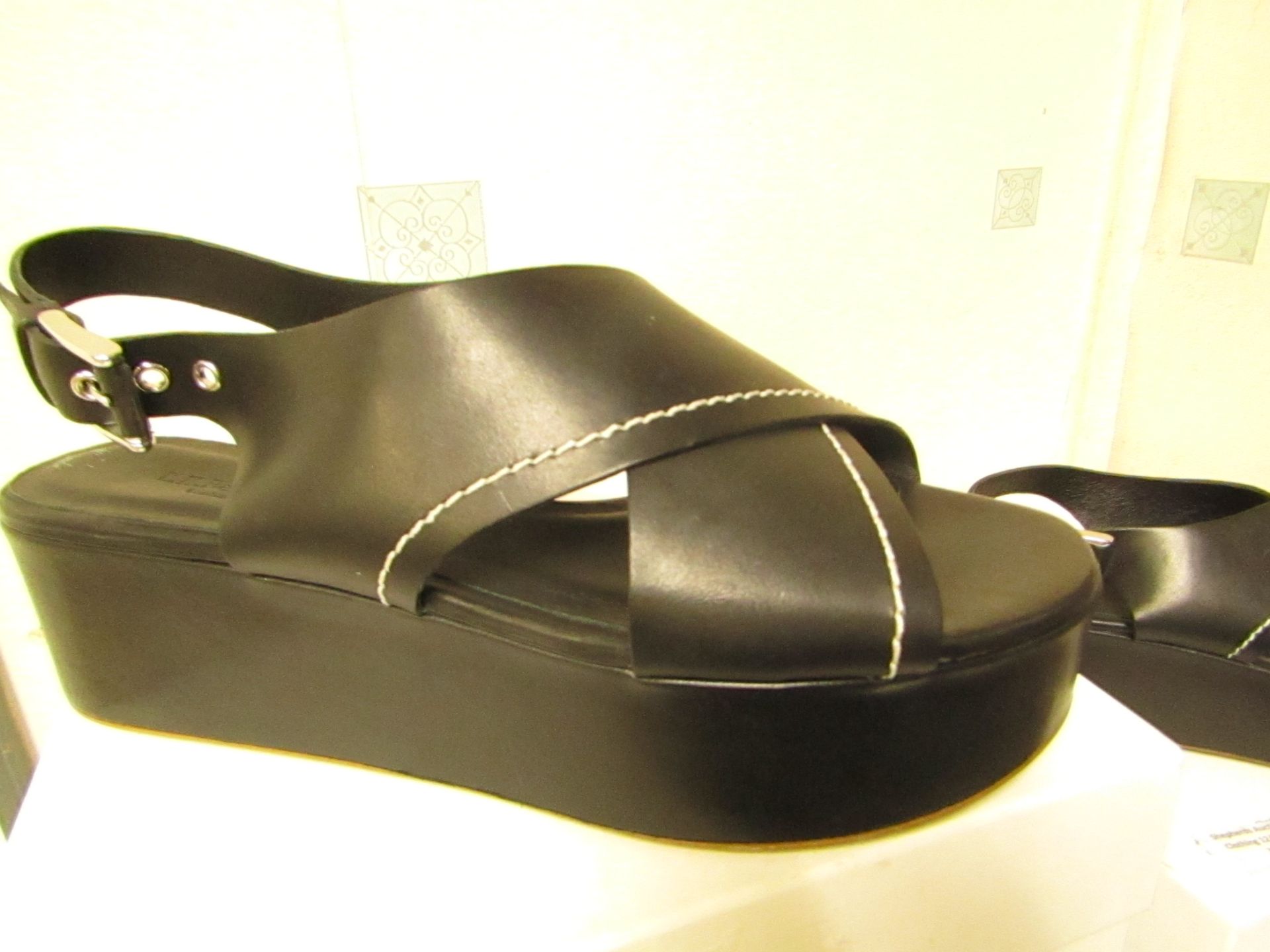 L K Bennett London Sima Black Veg Leather Shoes size 36 RRP £250 new & boxed see image for design