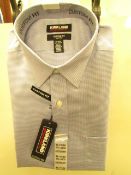 Kirkland Signature Custom Fit Shirt - Blue Chequered - 16" Collar x 34/35 -