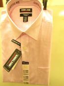 Kirkland Signature Custom Fit Shirt - Pink Chequered - 17.5" Collar x 34/35 -