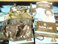 5x Childrens (Boys) Triple Layer Face Mask - New & Sealed -