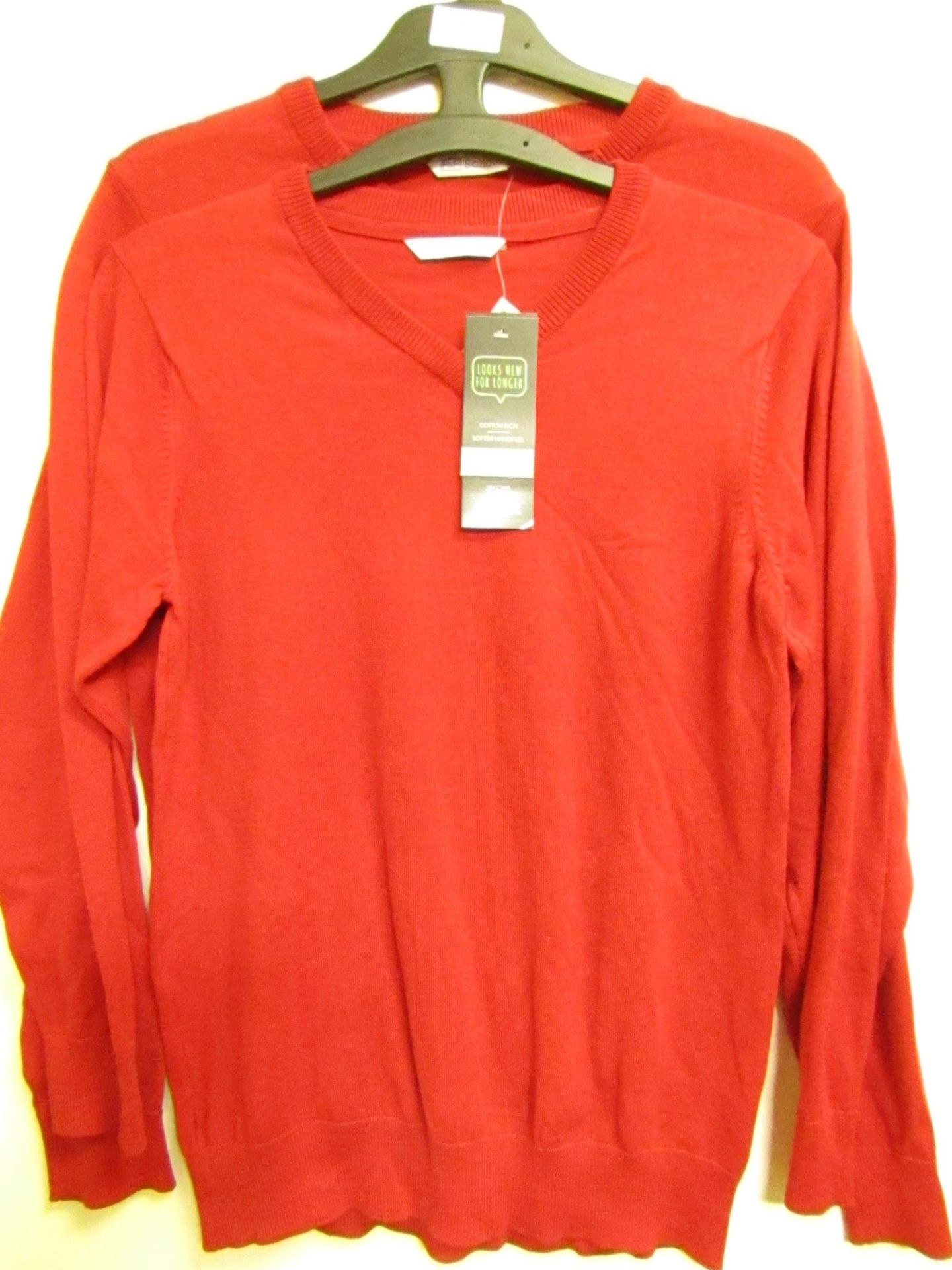 3x girls 2piece school cardigan red - size 7/8 - new but might have security tags on.