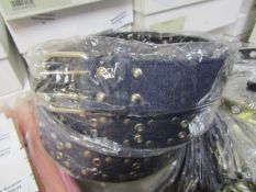 3x Studded Denim Effect Belts - New & Sealed