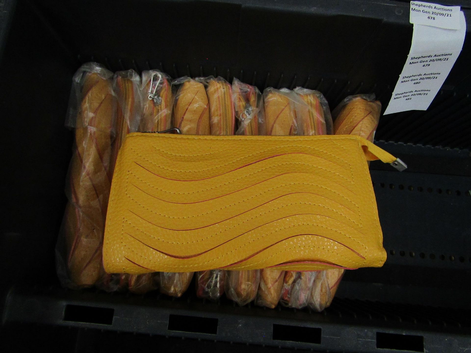 10x Yellow Clutch Purse with Handbag Strap - New & Sealed