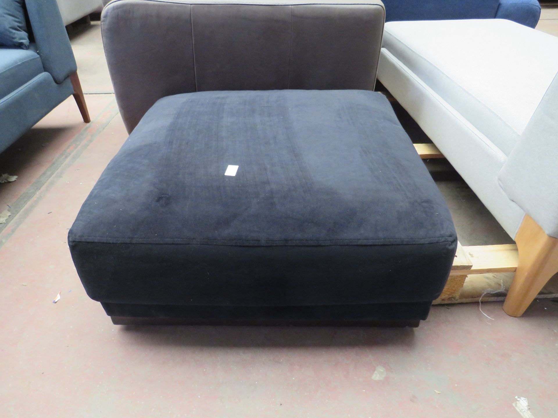 1 x Swoon Denver Easy Velvet Footstool in Black Dark RRP £599 SKU SWO-